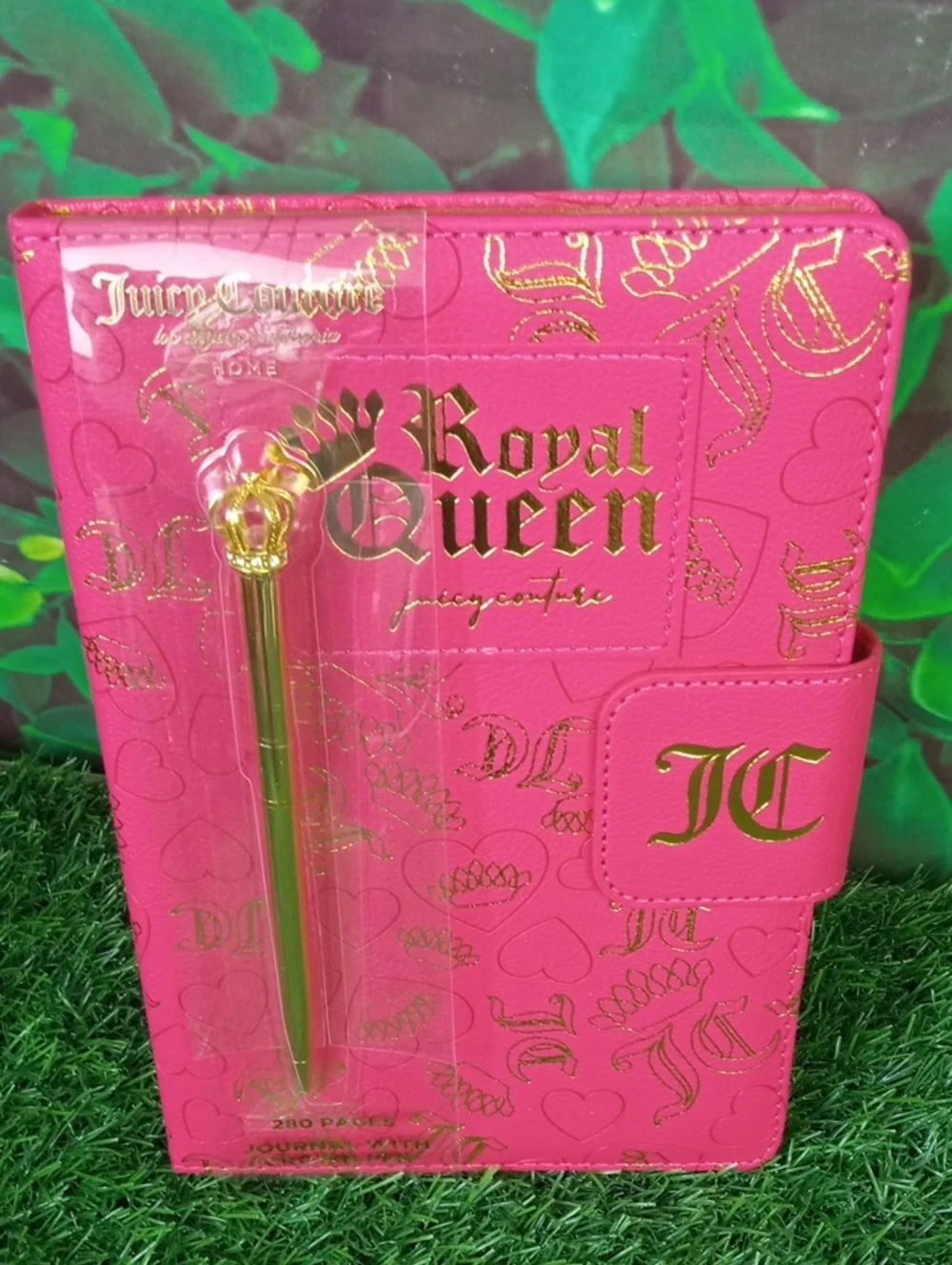 🏠 Juicy Couture Hot Pink Notebook with Gold Accents and Pen